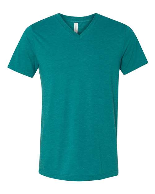 Triblend V-Neck Short Sleeve Tee - Teal Triblend -   -