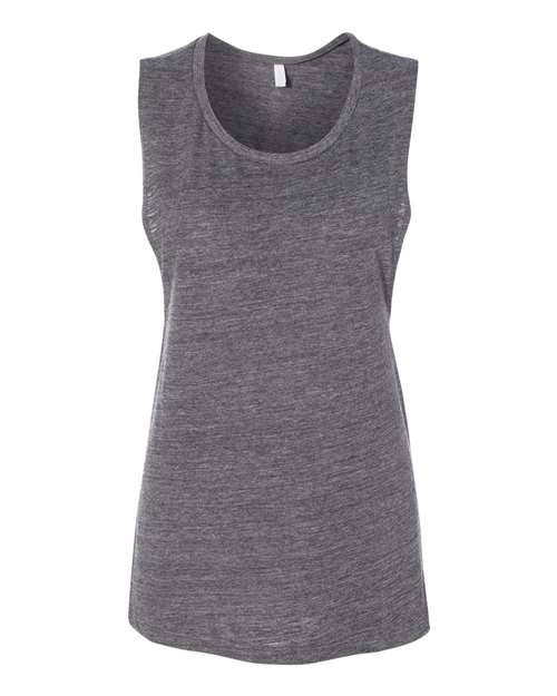 Women's Flowy Scoop Muscle Tank - Asphalt Slub -   -
