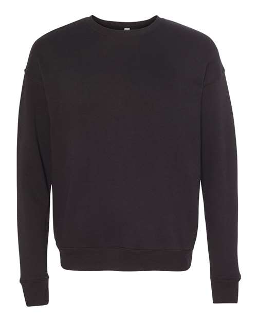 Sponge Fleece Drop Shoulder Crewneck Sweatshirt - Black -   -