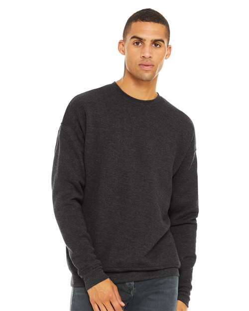 Sponge Fleece Drop Shoulder Crewneck Sweatshirt - Dark Grey Heather -   -