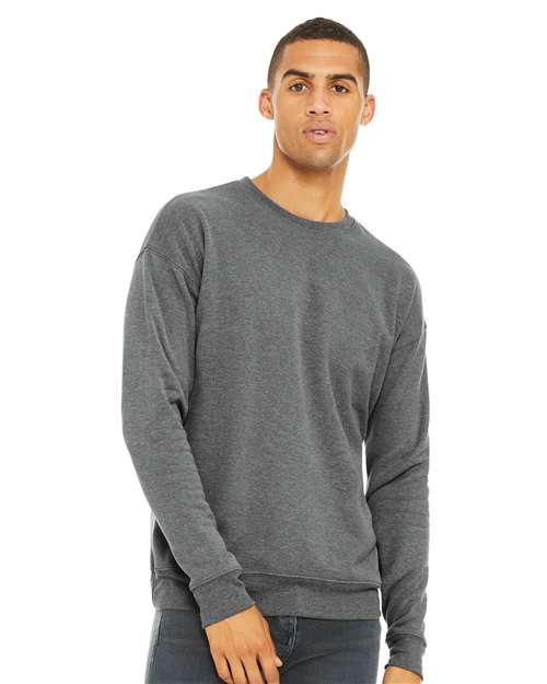 Sponge Fleece Drop Shoulder Crewneck Sweatshirt - Deep Heather -   -
