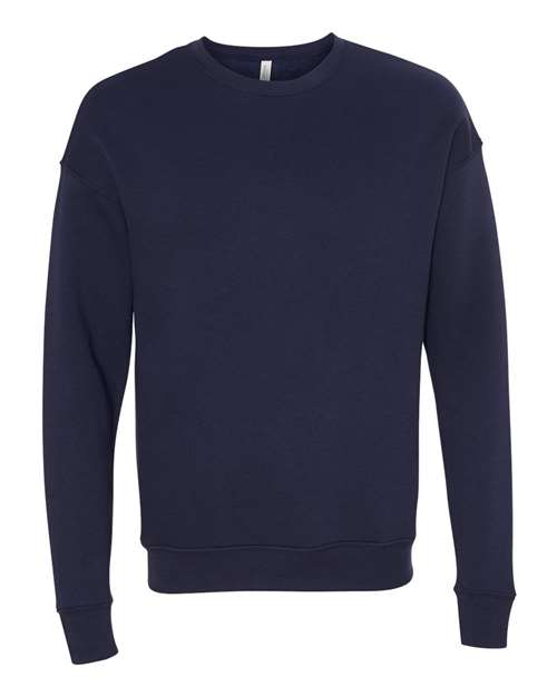 Sponge Fleece Drop Shoulder Crewneck Sweatshirt - Navy -   -