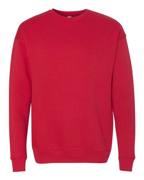 Sponge Fleece Drop Shoulder Crewneck Sweatshirt - Red -   -
