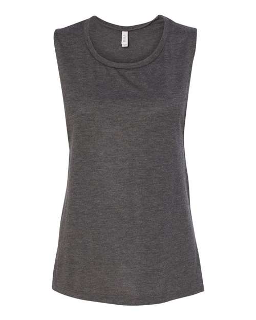 Women's Flowy Scoop Muscle Tank - Dark Grey Heather -   -