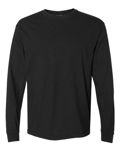 Garment-Dyed Heavyweight Long Sleeve T-Shirt - Black -   -