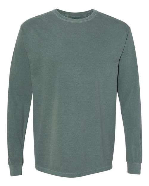 Garment-Dyed Heavyweight Long Sleeve T-Shirt - Blue Spruce -   -
