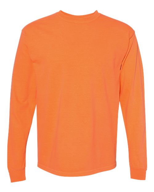 Garment-Dyed Heavyweight Long Sleeve T-Shirt - Burnt Orange -   -