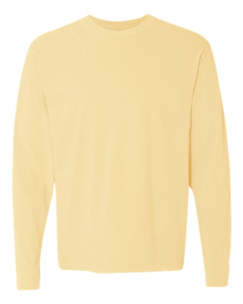 Garment-Dyed Heavyweight Long Sleeve T-Shirt - Butter -   -