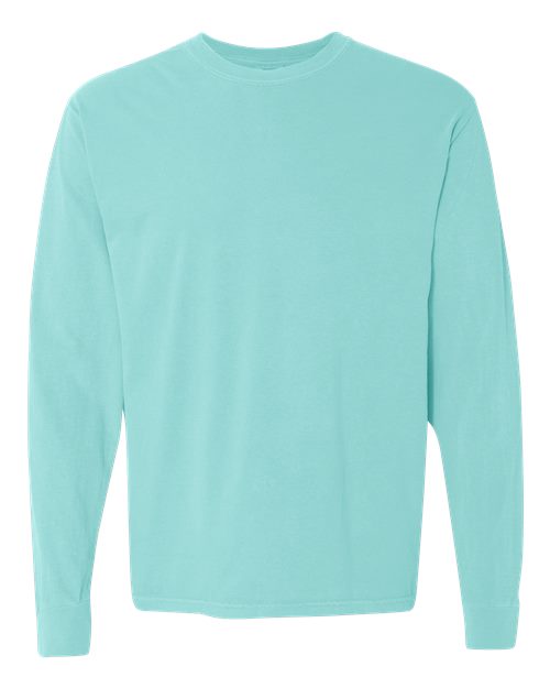 Garment-Dyed Heavyweight Long Sleeve T-Shirt - Chalky Mint -   -