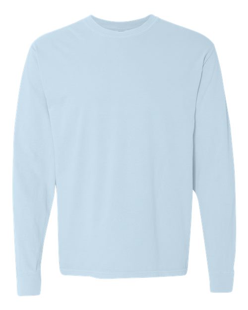 Garment-Dyed Heavyweight Long Sleeve T-Shirt - Chambray -   -