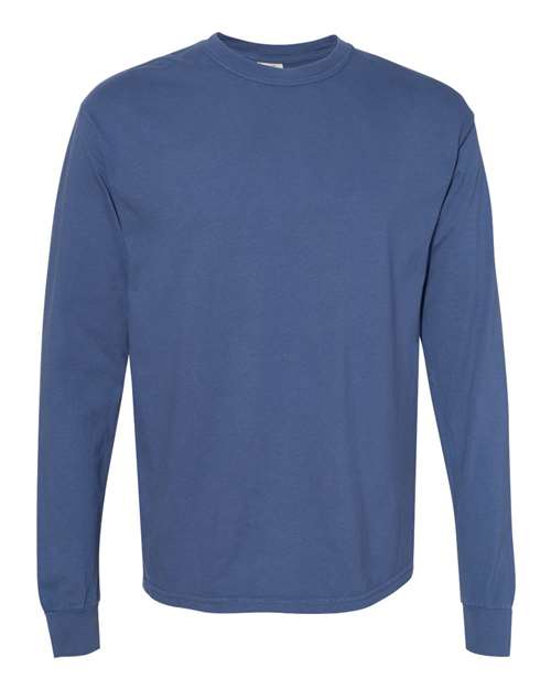 Garment-Dyed Heavyweight Long Sleeve T-Shirt - China Blue -   -