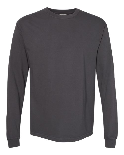Garment-Dyed Heavyweight Long Sleeve T-Shirt - Graphite -   -