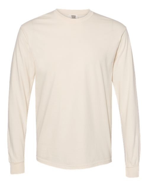Garment-Dyed Heavyweight Long Sleeve T-Shirt - Ivory -   -