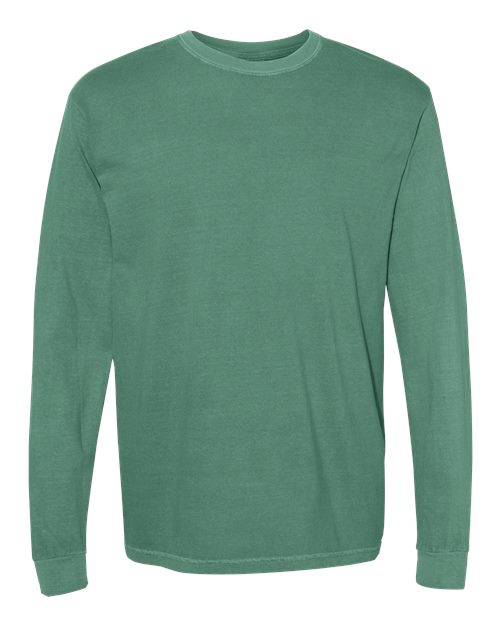 Garment-Dyed Heavyweight Long Sleeve T-Shirt - Light Green -   -