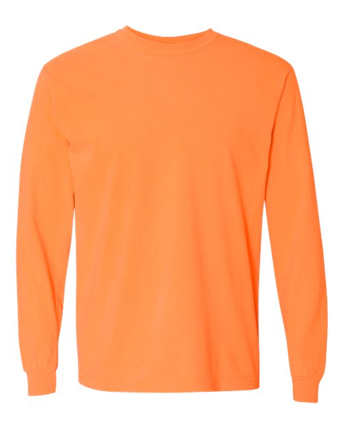 Garment-Dyed Heavyweight Long Sleeve T-Shirt - Melon -   -