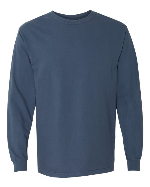 Garment-Dyed Heavyweight Long Sleeve T-Shirt - Midnight -   -