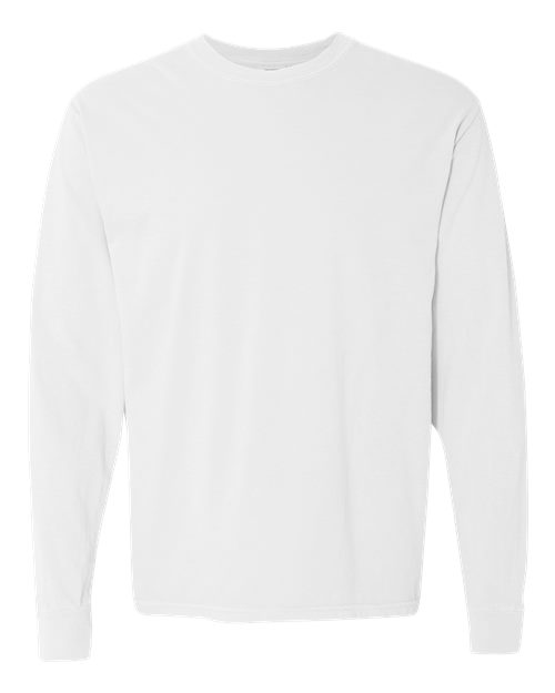 Garment-Dyed Heavyweight Long Sleeve T-Shirt - White -   -