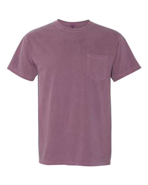 Garment-Dyed Heavyweight Pocket T-Shirt - Berry -   -