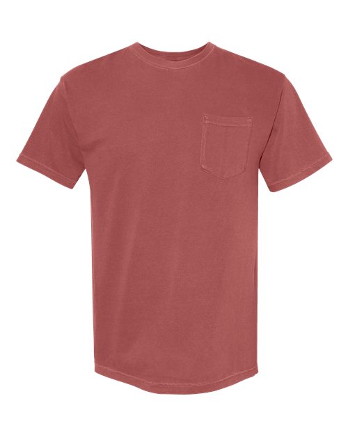 Garment-Dyed Heavyweight Pocket T-Shirt - Brick -   -