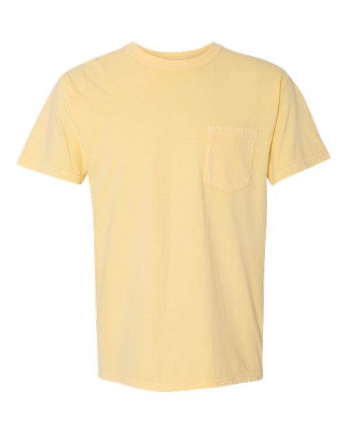 Garment-Dyed Heavyweight Pocket T-Shirt - Butter -   -