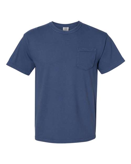 Garment-Dyed Heavyweight Pocket T-Shirt - China Blue -   -