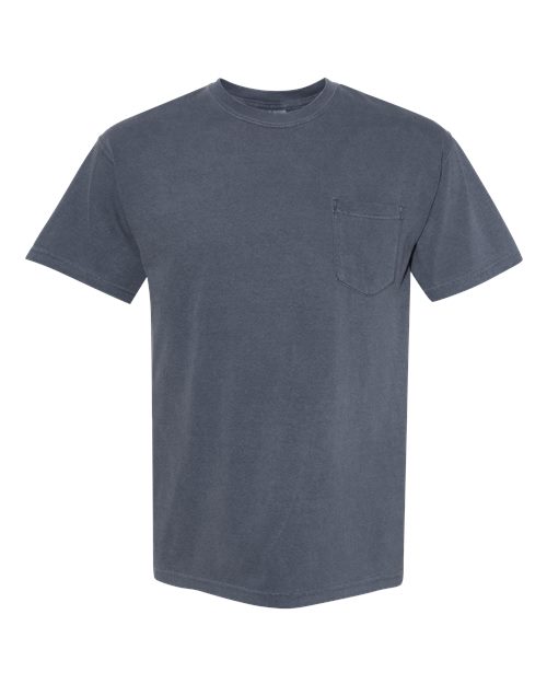 Garment-Dyed Heavyweight Pocket T-Shirt - Denim -   -