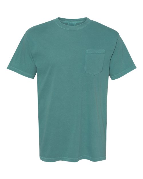 Garment-Dyed Heavyweight Pocket T-Shirt - Emerald -   -