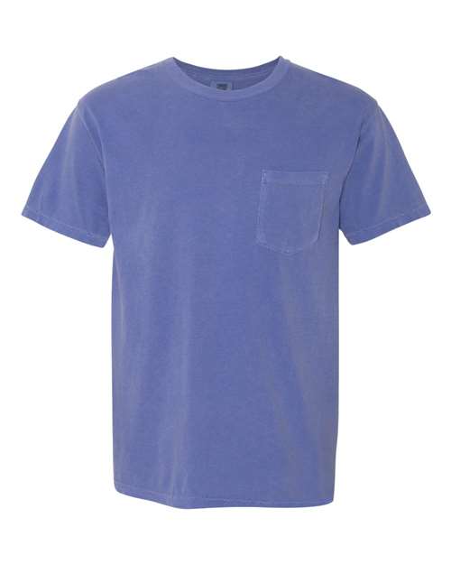 Garment-Dyed Heavyweight Pocket T-Shirt - Periwinkle -   -