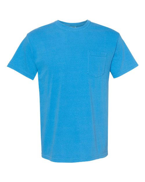 Garment-Dyed Heavyweight Pocket T-Shirt - Royal Caribe -   -
