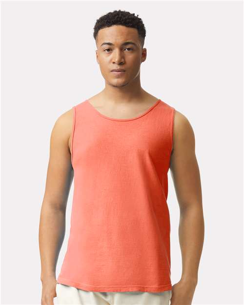Garment-Dyed Heavyweight Tank Top - Bright Salmon -   -