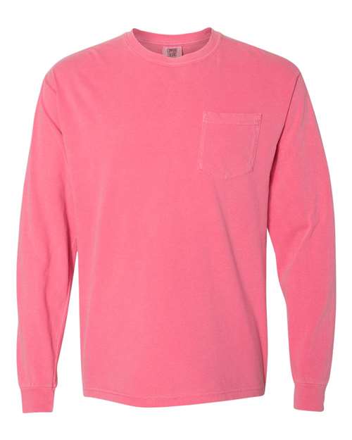 Garment-Dyed Heavyweight Long Sleeve Pocket T-Shirt - Crunchberry -   -