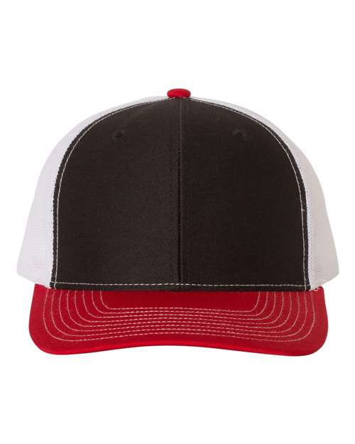 Snapback Trucker Cap - Black/ White/ Red -   -