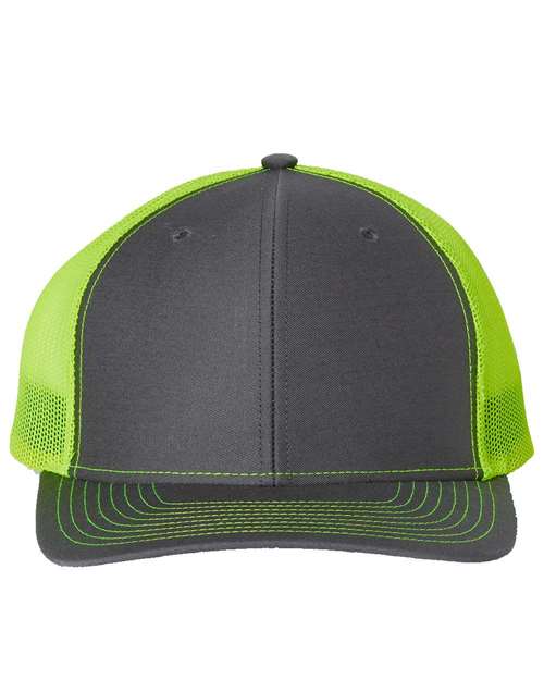 Snapback Trucker Cap - Charcoal/ Neon Yellow -   -