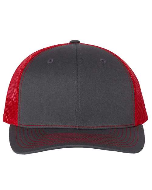 Snapback Trucker Cap - Charcoal/ Red -   -