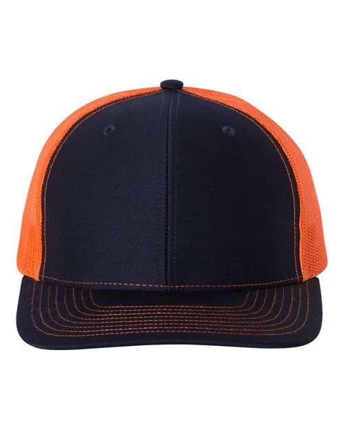 Snapback Trucker Cap - Navy/ Orange -   -