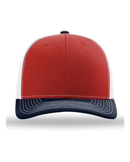 Snapback Trucker Cap - Red/ White/ Navy -   -