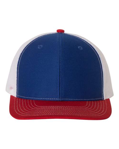Snapback Trucker Cap - Royal/ White/ Red -   -