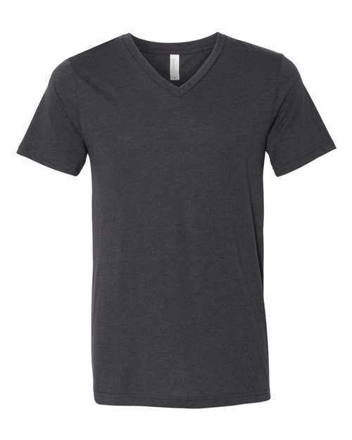 Triblend V-Neck Short Sleeve Tee - Solid Dark Grey Triblend -   -