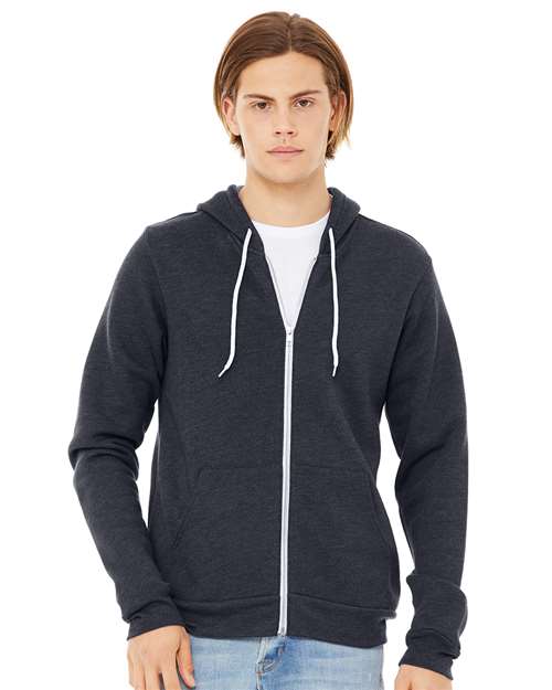 Sponge Fleece Full-Zip Hoodie - Heather Navy -   -