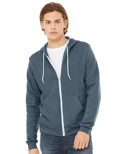 Sponge Fleece Full-Zip Hoodie - Heather Slate -   -