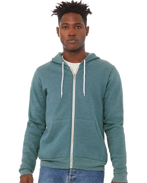 Sponge Fleece Full-Zip Hoodie - Heather Deep Teal -   -