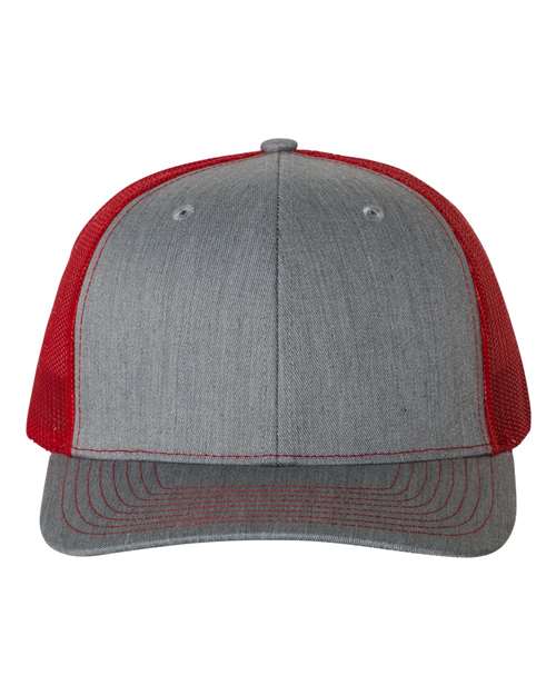 Snapback Trucker Cap - Heather Grey/ Red -   -