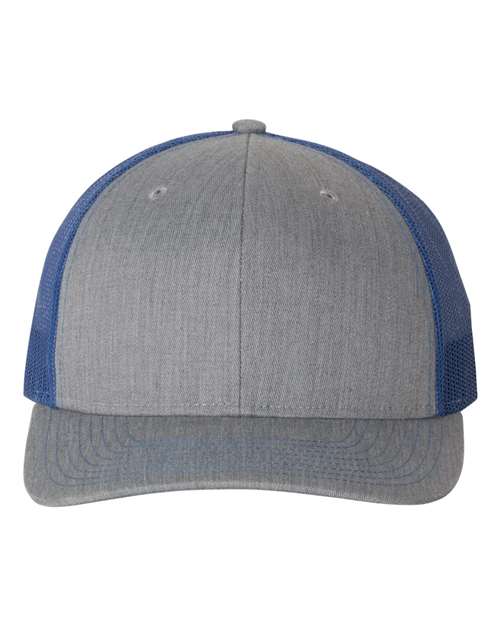 Snapback Trucker Cap - Heather Grey/ Royal -   -
