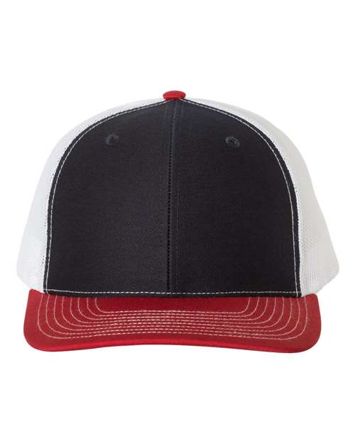 Snapback Trucker Cap - Navy/ White/ Red -   -