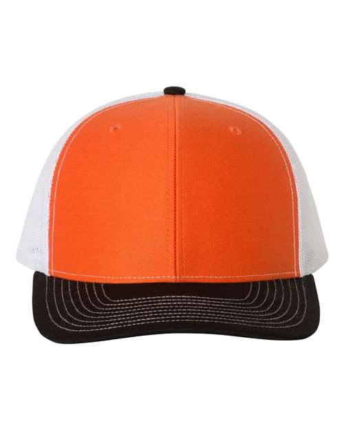 Snapback Trucker Cap - Orange/ White/ Black -   -