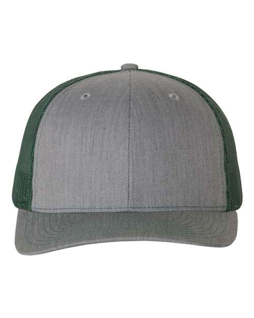 Snapback Trucker Cap - Heather Grey/ Dark Green -   -