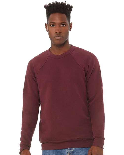 Sponge Fleece Raglan Crewneck Sweatshirt - Maroon -   -
