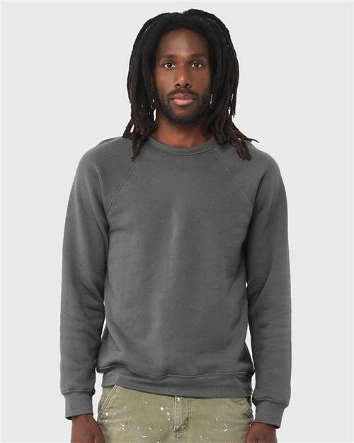 Sponge Fleece Raglan Crewneck Sweatshirt - Asphalt -   -