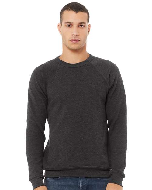 Sponge Fleece Raglan Crewneck Sweatshirt - Dark Grey Heather -   -