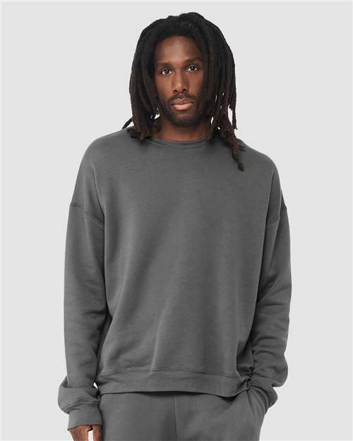 Sponge Fleece Drop Shoulder Crewneck Sweatshirt - Asphalt -   -